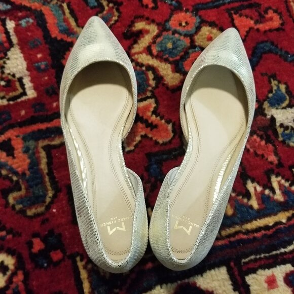 Marc Fisher LTD. Sunny 5 Slip On Leather d'Orsay Flats  Metallic Gold 7.5 M - Picture 3 of 14